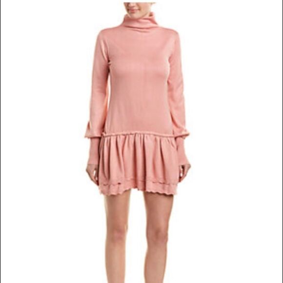 Keer Qiaowa Wool-Blend Drop-Waist Knit Dress. Soft pink. NWT. One size - Picture 1 of 7